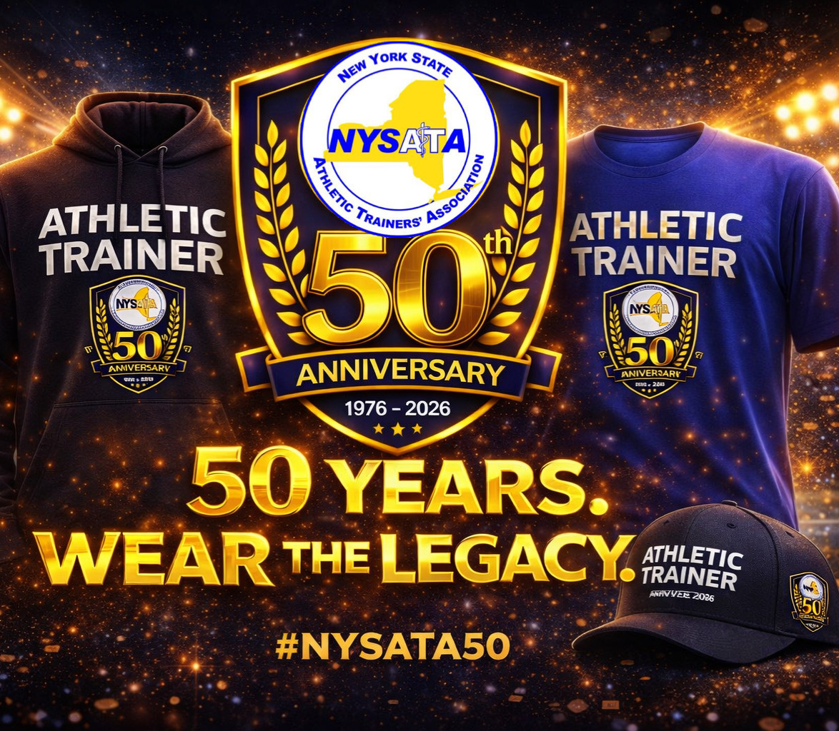 GO_NYSATA's tweet photo. 🏆50 YEARS. WEAR THE LEGACY🏆

To every Athletic Trainer, supporter, &amp; leader in New York State...

This is our profession🥇

This is our legacy🥇

This is who we are🥇

🛒Limited 50th Anniversary Collection Now Live🛍️

👉Shop now: https://t.co/seEzODAniH ✅

#NYSATA50 #NATM2026 https://t.co/lMMKoEcPmf