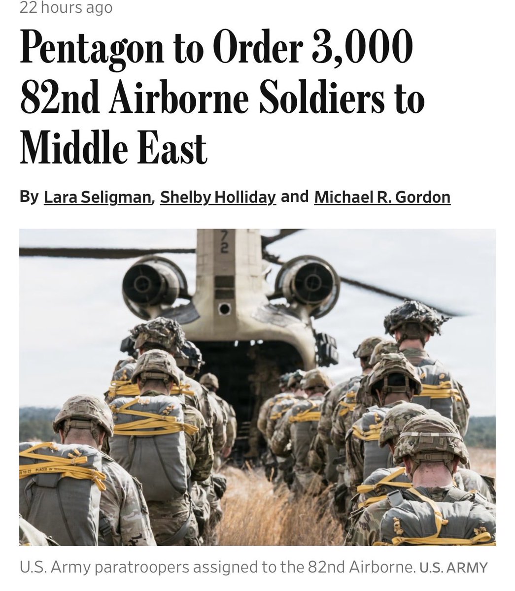 Connorodonnell9's tweet photo. The Iranian military has ~610,000 active troops (more than all US military). Tf are 3,000 paratroopers going to do? https://t.co/yCt4ok82OG