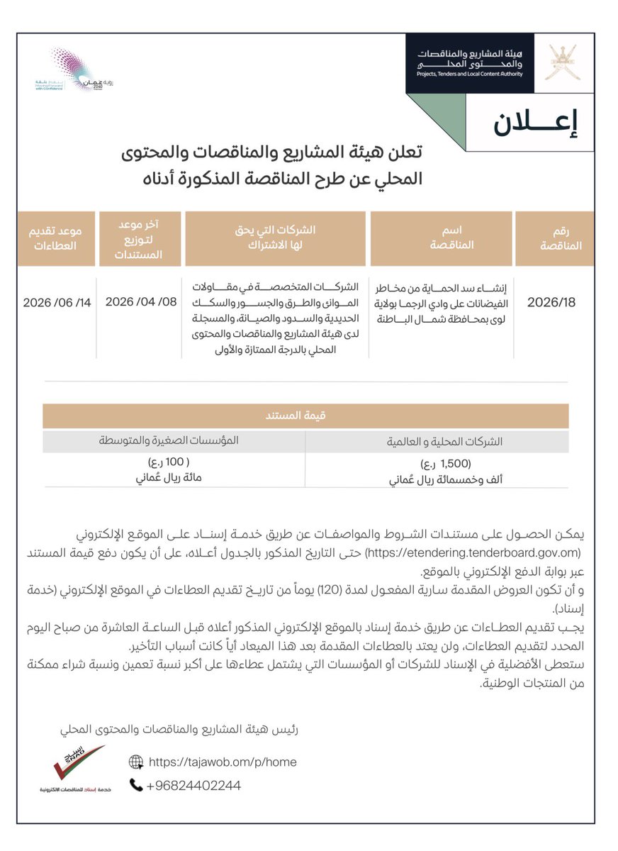 هيئة المشاريع والمناقصات والمحتوى المحلي tweet media