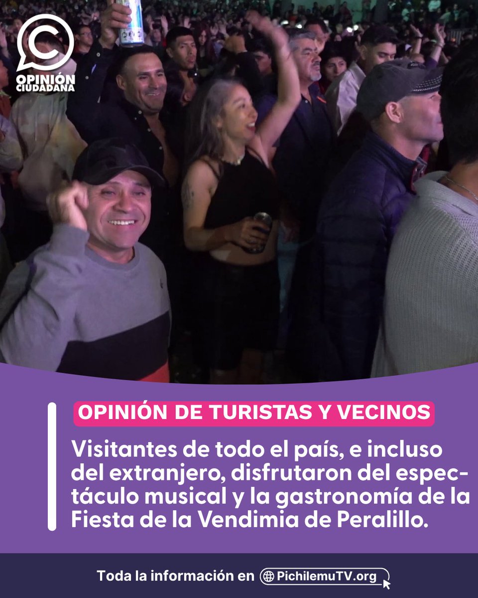 🟣Visitantes de todo el país, e incluso del extranjero, disfrutaron del espectáculo musical y la gastronomía de la Fiesta de la Vendimia de Peralillo: pichilemutv.org/ki2t
