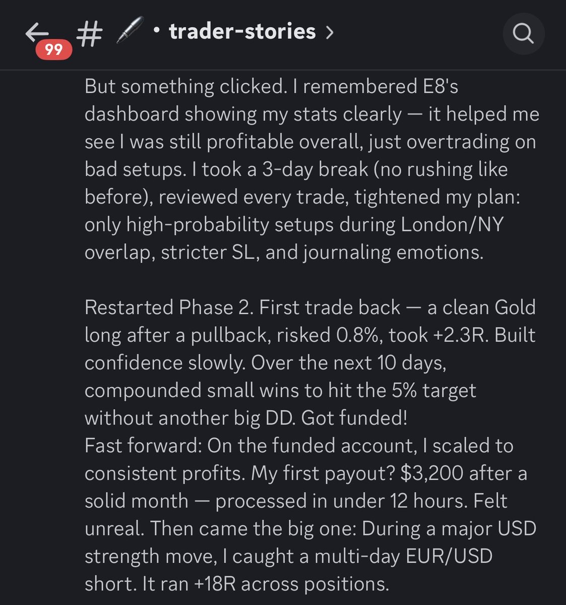 E8Markets's tweet photo. Per se ver ance. Great story! 

E8 community. https://t.co/B1jZM4iyMy