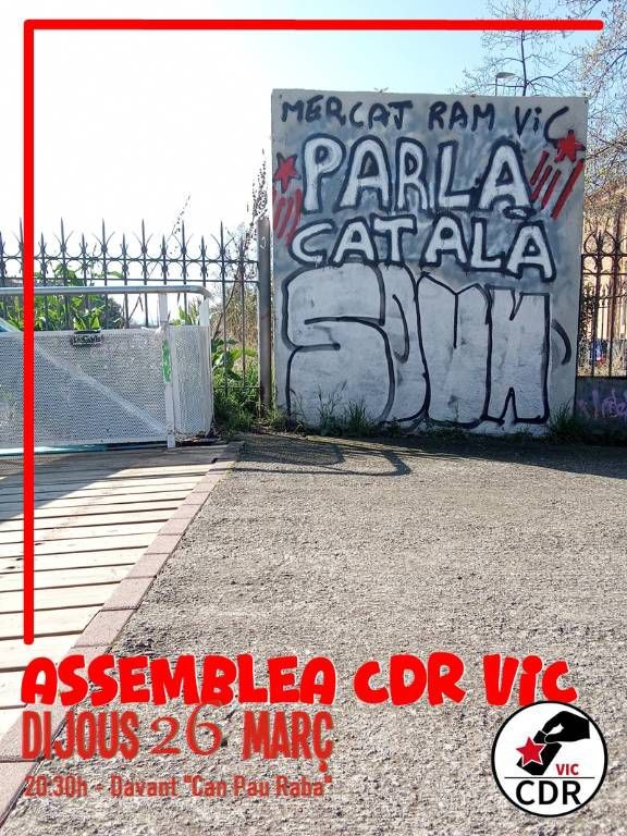CDRepublicaVic's tweet image. Trenquem la normalitat al MercatDelRam de #Vic! 👈

Aprofitant la massa de gent que passeja per la ciutat, us proposem participar-hi fent un desplegament contundent d'estelades ✊⭐
#TerraLliure
#Independència

#NoEnsFareuMaiEspanyols

Assemblea CDR Vic Dijous 26M