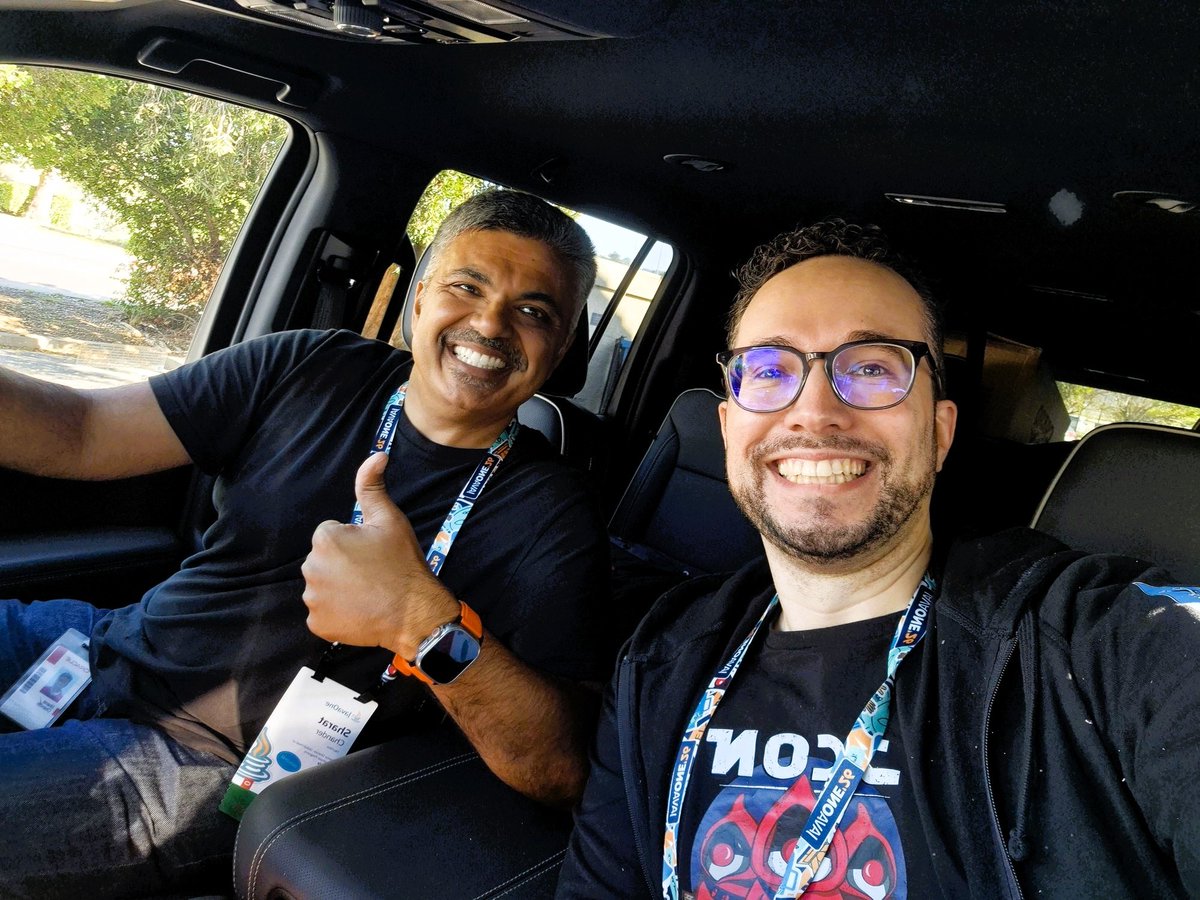 RichardFichtner's tweet photo. There are some truly awesome people in the Java community.
@Sharat_Chander  is one of them.

He leads by example. Not just in his role at Oracle, but in how he shows up for people.

Shar has been doing this for a long time. 25 years with Java. Supporting Java User Groups, Java Champions, and the wider community. You can tell he really cares. It is not just a job for him.

And then there are the small moments: He had something to take care of during #JavaOne and invited me along. He knew I have a thing for big US cars and country music. So we turned a simple errand into a great experience. Driving around in a huge car, country music on, just enjoying a very American moment you don’t usually get in California.

That meant a lot.

Thank you, Shar. For everything you do for Java. And for the way you show up for people.