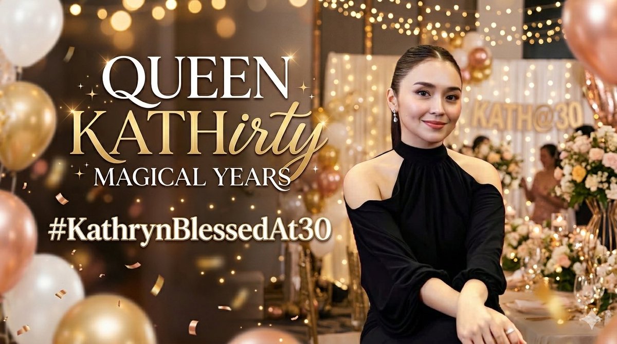 Hello, KathCakes! Let’s make some noise as we celebrate our queen! Join us in our Twitter party for 𝑲𝒂𝒕𝒉’𝒔 𝒃𝒊𝒓𝒕𝒉𝒅𝒂𝒚 𝒔𝒂𝒍𝒖𝒃𝒐𝒏𝒈. Don’t forget to use our official tagline and hashtag all throughout March 26:

𝗤𝗨𝗘𝗘𝗡 𝗞𝗔𝗧𝗛𝗶𝗿𝘁𝘆 𝗠𝗔𝗚𝗜𝗖𝗔𝗟 𝗬𝗘𝗔𝗥𝗦