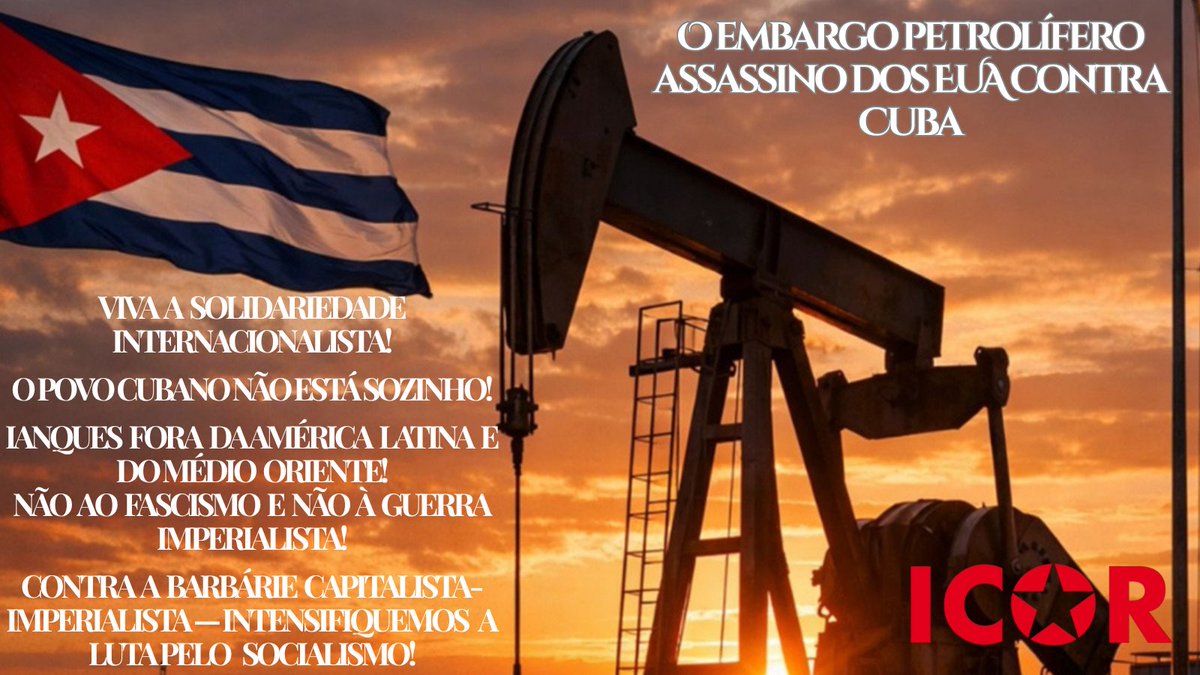 O Povo Cubano não está sozinho!

Viva a Solidariedade Internacionalista!

Ianques fora da América Latina e do Médio Oriente!

Não ao fascismo e não à guerra imperialista!

Contra a barbárie capitalista-imperialista Intensifiquemos a luta pelo Socialismo!

t.ly/_rEpw