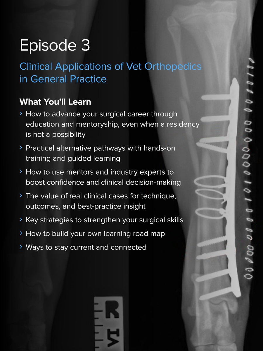 ArthrexVet's tweet photo. Join us for Episode 3 of the Vet Student Webinar Series. Clinical Applications of Vet Orthopedics in General Practice: Unlock Your Potential.

This presentation introduces an alternative path to surgical growth built around real clinical cases, hands-on skill development, and dedicated mentorship for those not pursuing a traditional surgical track. Attendees will explore how real cases shape judgment and technique while learning strategies to build skills independently.

Register today: https://t.co/7qMlte7XC7