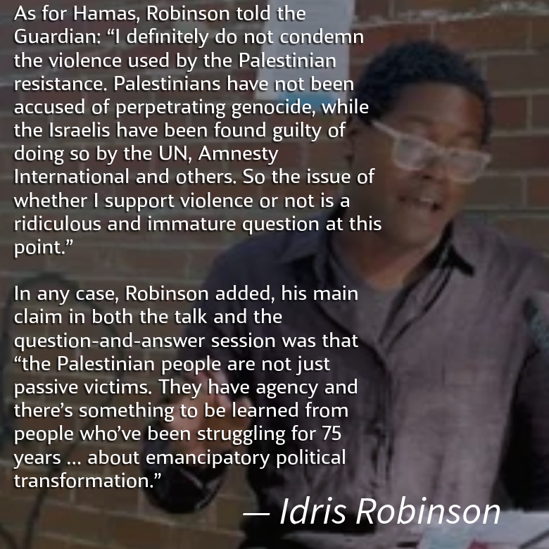 BREAKING: Texas State Fires Professor over Palestine Speech

Philosopher Idris Robinson is being fired for having principles.
He gave a talk on Palestinian resistance.
He would not condemn it.
Over a year later, TXST terminates his tenure-track contract. But he's fighting back.🧵