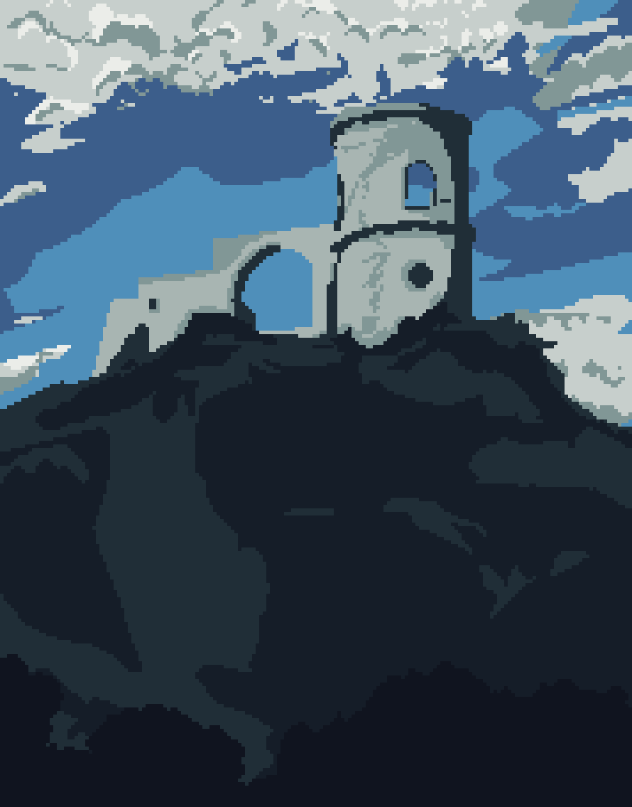tozatsa's tweet photo. background sketch, im not really sure how to detail the mountainside #pixelart https://t.co/niNxdkCOvZ
