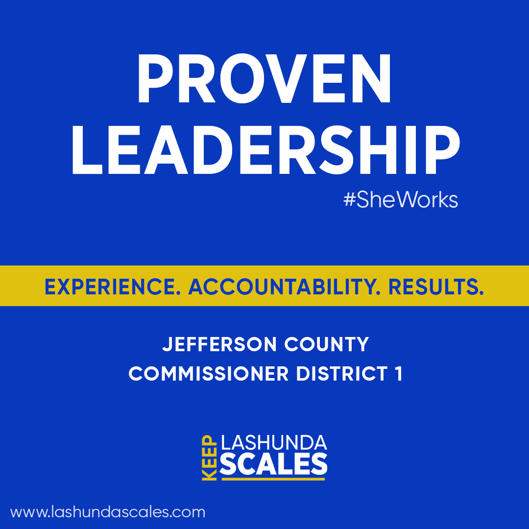 LashundaScales1's tweet photo. EXPERIENCE + ACCOUNTABILITY = RESULTS!

#LashundaScales #SheWorks #District1 #JeffersonCounty #Infrastructure #ProvenResults https://t.co/KBg0xsO7Hl