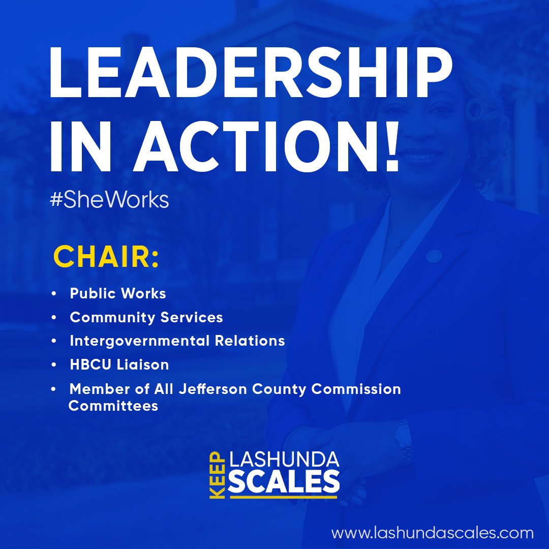 LashundaScales1's tweet photo. EXPERIENCE + ACCOUNTABILITY = RESULTS!

#LashundaScales #SheWorks #District1 #JeffersonCounty #Infrastructure #ProvenResults https://t.co/KBg0xsO7Hl
