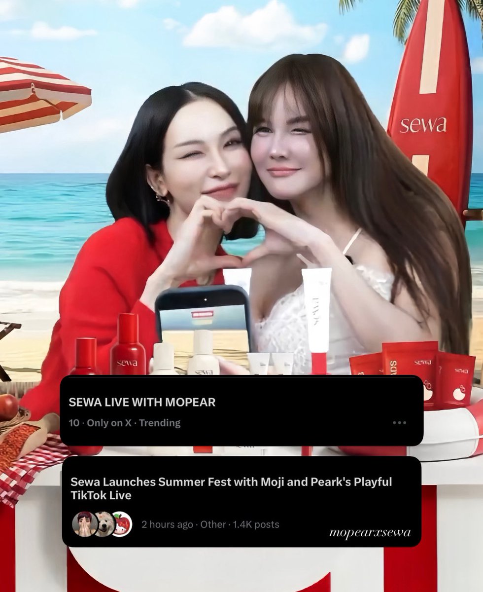 วันนี้ #โมแพร ติด trend ในทวิตด้วยค่า ทุกคนเก่งมากๆเลย 👏🏻🤎

ขอขอบคุณทาง sewa thailand อีกครั้งด้วยนะคะ ที่พาโมแพรมาไลฟ์ร่วมกันพร้อมดูแลเป็นอย่างดี 

SEWA LIVE WITH MOPEAR
#MoPearxSEWA #โมแพร #mopear