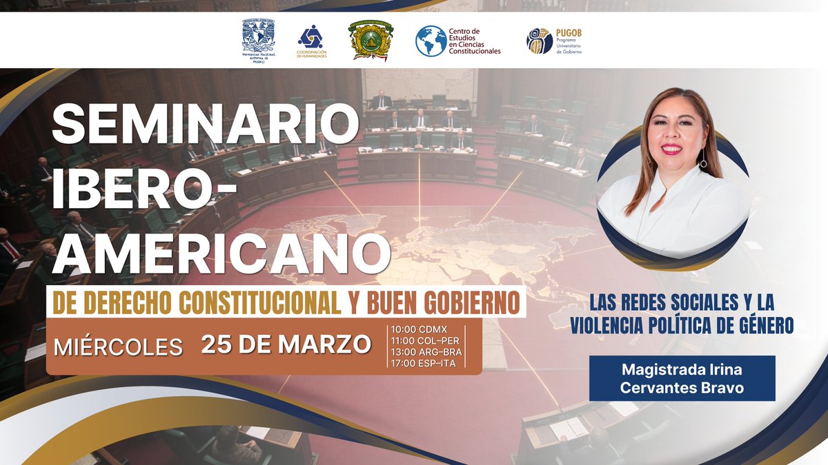¡Estamos EN VIVO! 🔴

Acompáñanos en el análisis: "Las redes sociales y la violencia política de género". Un tema clave para nuestra democracia. 📱💜

Sigue la transmisión del #PUGOB aquí: 👇 youtube.com/live/2XhhMufC-…

#UNAM #Democracia #Género