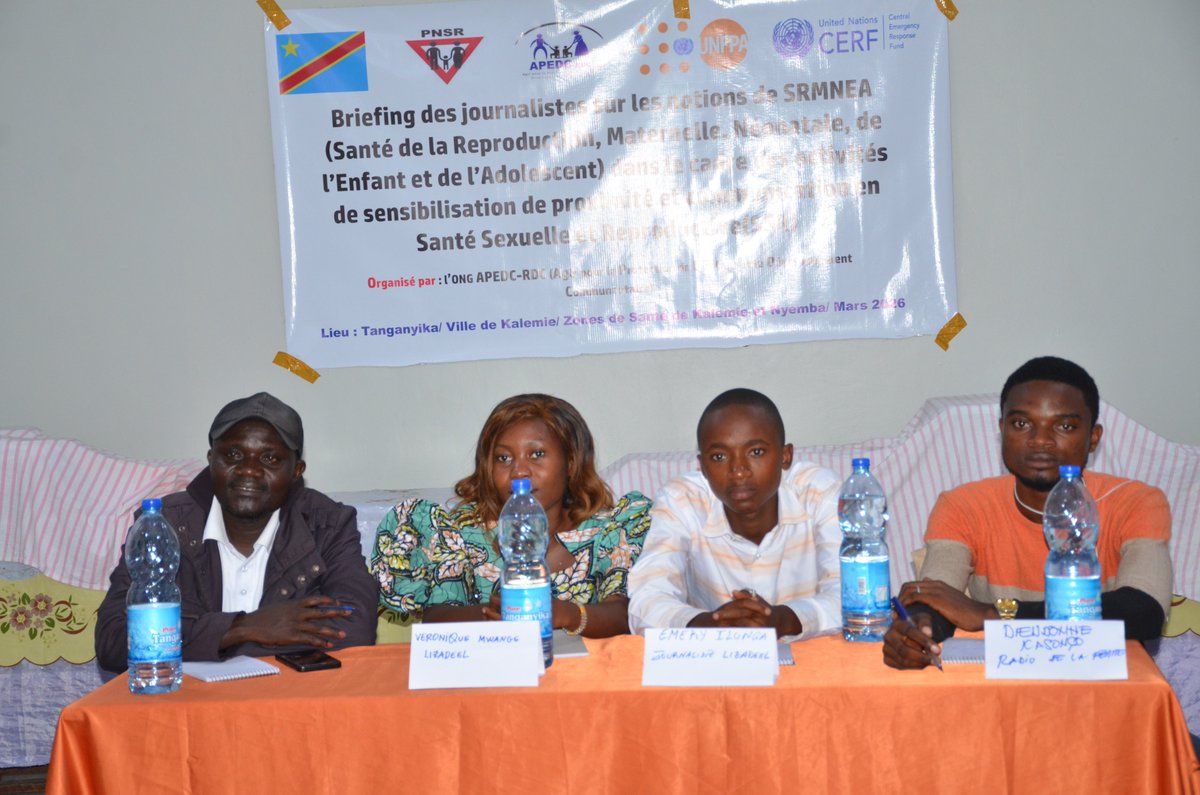 Apedcrdc's tweet photo. APEDC/RDC, avec l’appui financier de l'UNFPA/CERF, organise à Kalemie un briefing de deux jours pour renforcer les capacités des @journalistes en santé @sexuelle et @AdvReproduction 

@UNFPARDC @Journaliste https://t.co/JsRBQ4tRaX