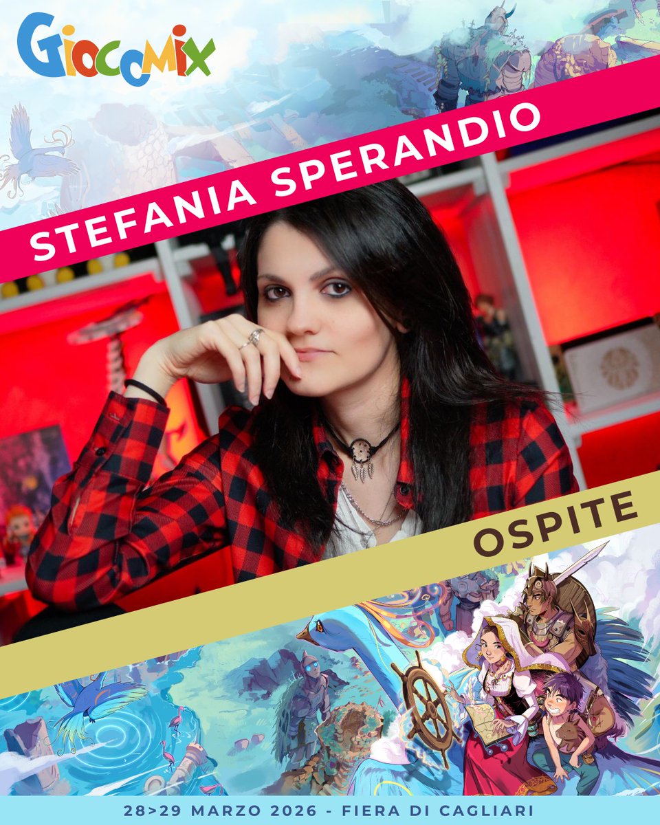 StefaniaC11's tweet photo. Piccolo update per chi sarร al #Giocomix di Cagliari sabato!
๐น๏ธSabato ore 12.30 ci vediamo all'Area Incontri per chiacchierare di... come i videogiochi raccontano e ci cambiano la vita ๐ Lo faremo insieme a @ItsGentils! https://t.co/YLQVSRcrlB