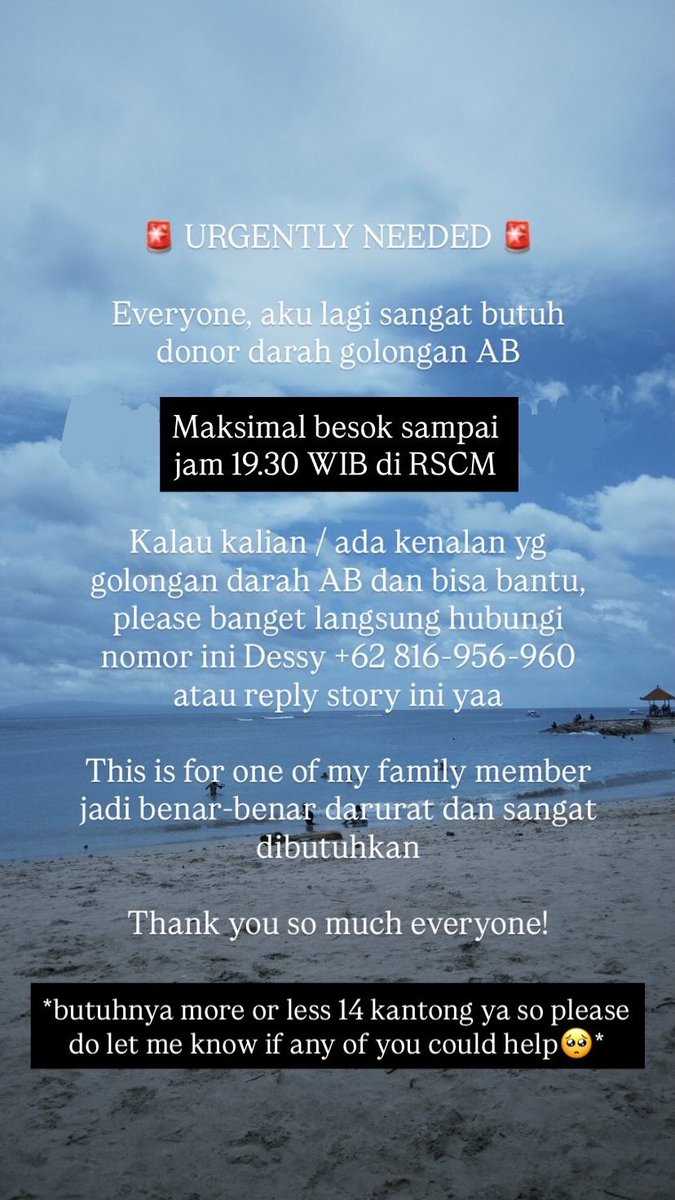 Help RT

Dapet info ini dari temen kuliah kakak saya. Mohon bantuannya yaa, Terimakasih :)
