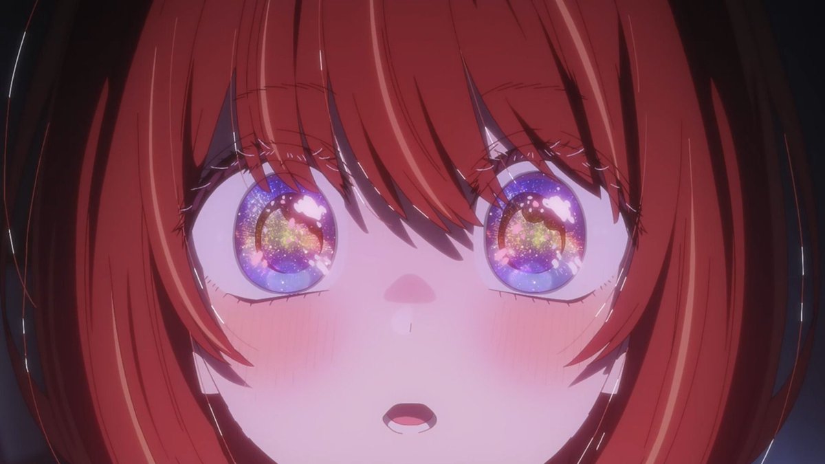 Kokoro_Shoyo's tweet photo. Os olhos nesse anime são coisas que realmente adoro.

 Você consegue saber o que estão sentido apenas pela cor e formato das estrelas e e isso é genial. https://t.co/EDnn3JeDkJ
