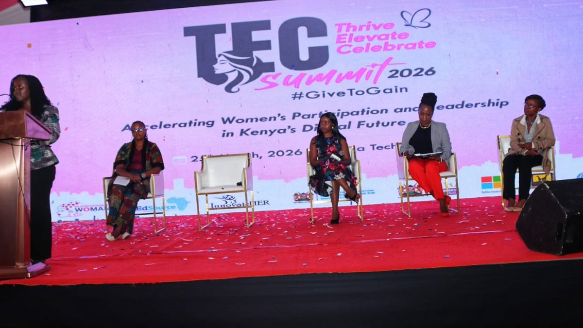 NGECKenya's tweet photo. Advancing women in tech means advancing inclusion, innovation & equality in emerging digital spaces.

Today, NGEC in partnership with Edsource Africa and stakeholders, Silicon Savannah Woman, Ministry of Information and Digital Economy,Kenya Film Communication and @Microsoft  convened a Tech Summit at Konza Technopolis themed:
“Accelerating Women’s Participation & Leadership in Kenya’s Digital Future.”
The summit sparked dialogue and co-creation of solutions to promote gender-responsive policies, equitable digital skills access, and inclusive innovation.
NGEC remains committed to ensuring Kenya’s digital transformation leaves no one behind.
#GiveToGain #WomenInTech #DigitalInc