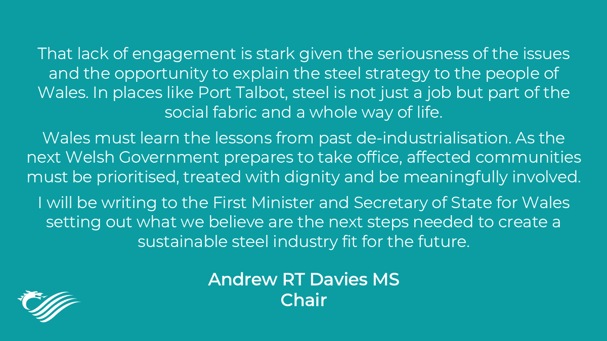SeneddEconomy's tweet photo. Statement: Welsh Steel

Following today’s meeting of the Economy, Trade and Rural Affairs Committee, focused on the steel industry in Wales https://t.co/CiCcMAcRWJ