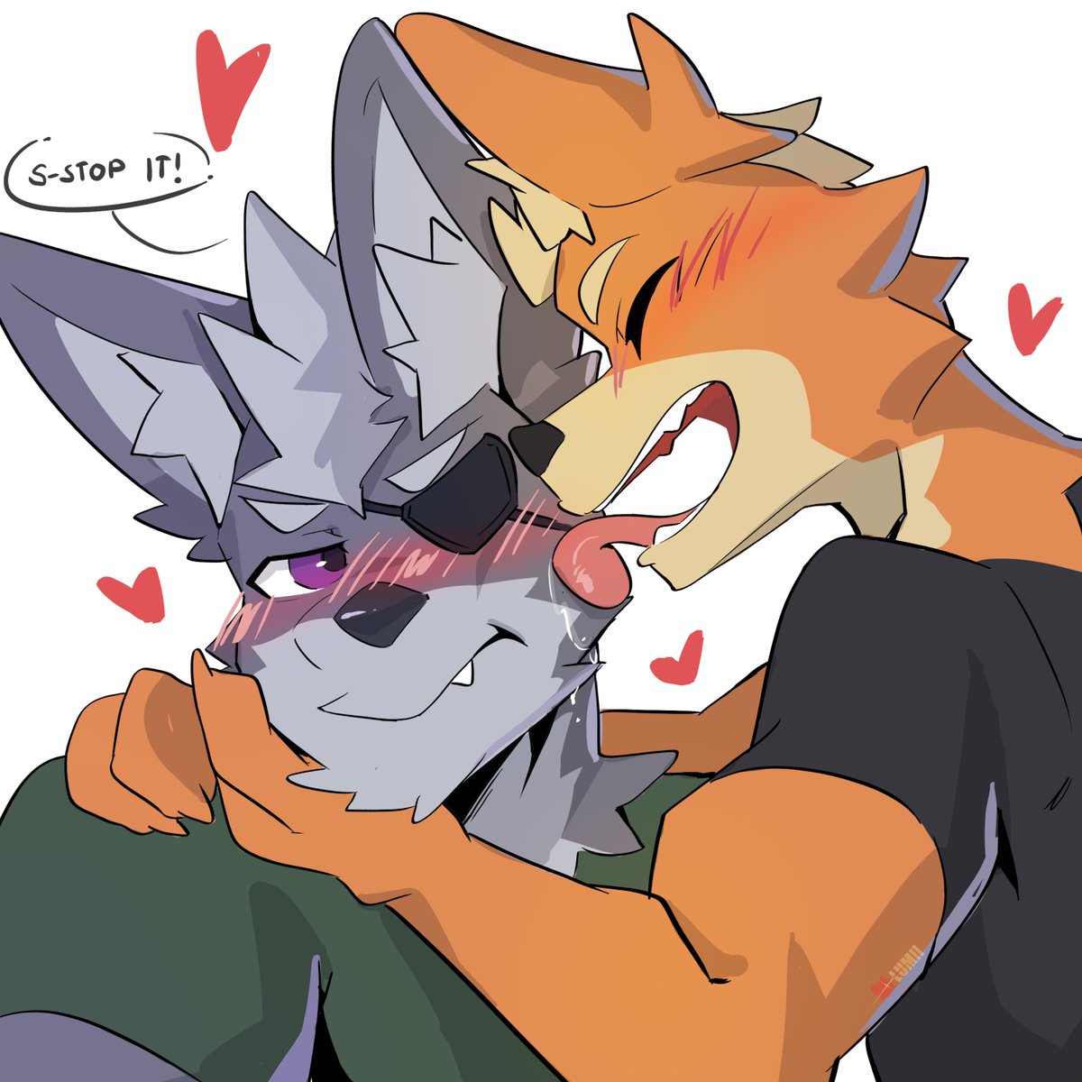 small fox x wolf doodle<3✨