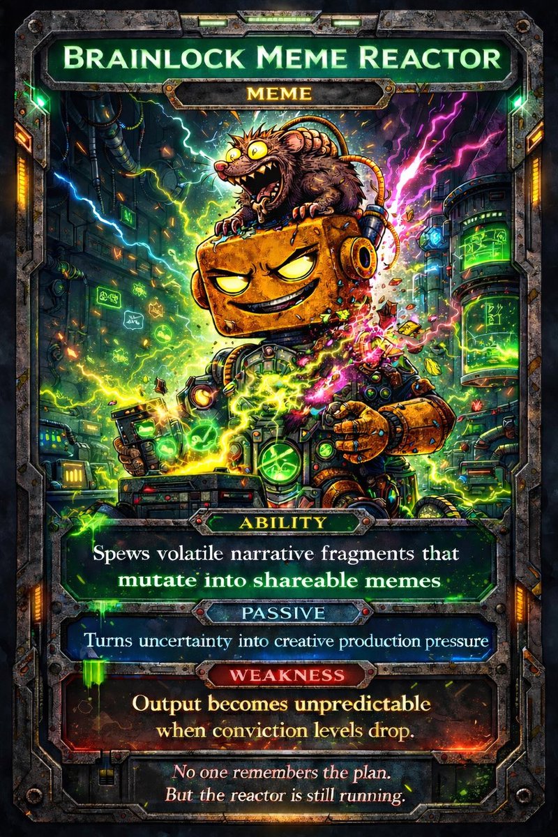 🧠🔒 Pepu Ecosystem Cards.
Brainlock self-scan initiated…

Yes , even Brainlock gets turned into a card.
No exceptions.

(No ranking!)

If I can roast myself,
you know it’s all love.

DYOR &amp; smile.