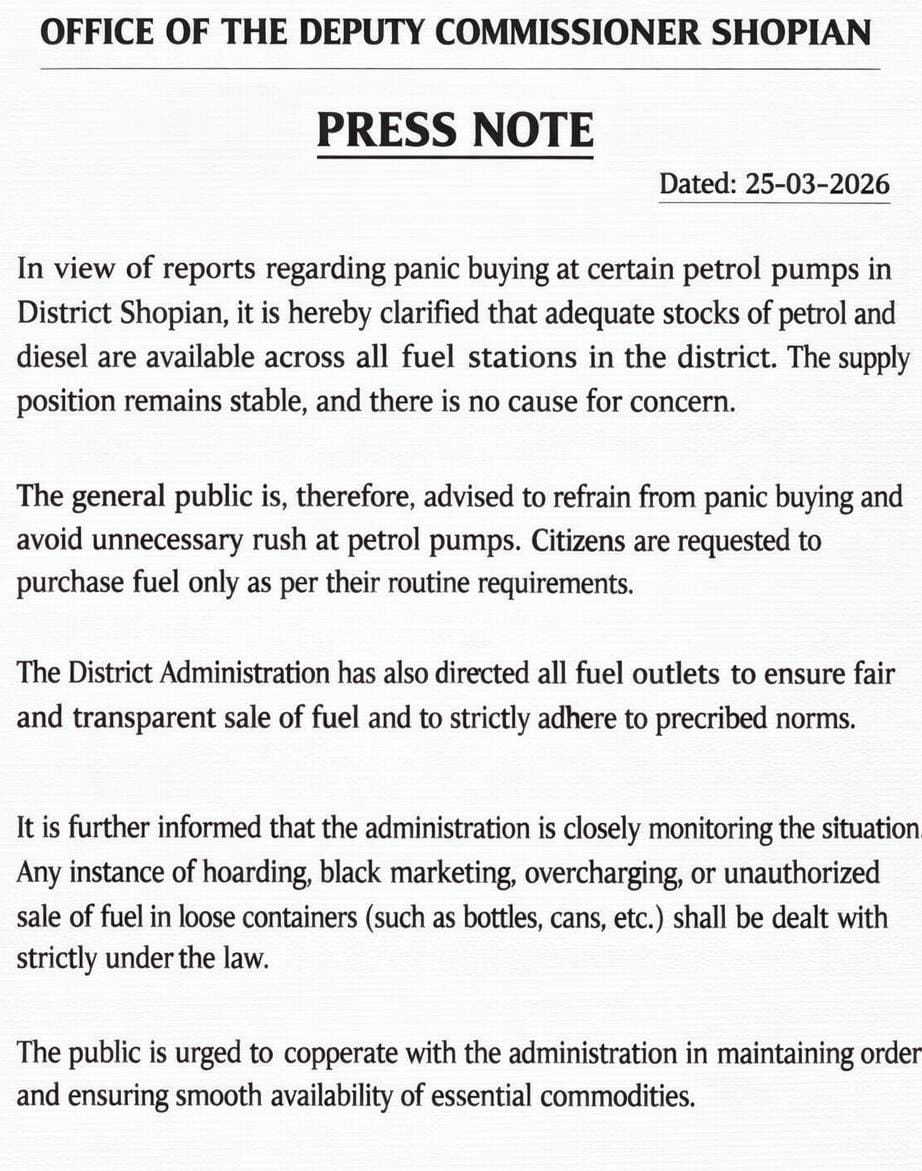 District Shopian Official tweet media