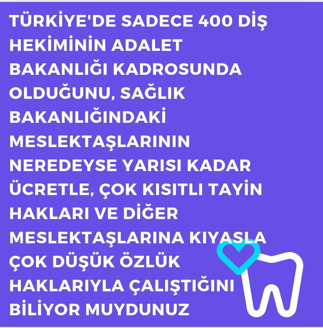 secita8's tweet photo. @MustafaAlkayis Bizimle beraber Ceza evlerinde çal��şan Aile Hekimleri Sağlık bakanlığı kadrosunda iken biz Adalet bakanlığı kadrosundayız ve özlük hakkımız yok . Hekimin amiri hekim olmalıdır. #adaletbakanlığıdişhekimleri
@abakingurlek @drmemisoglu @gergerliogluof  @vedatbilgn @ceyhanburakab https://t.co/E5afcRGmzA