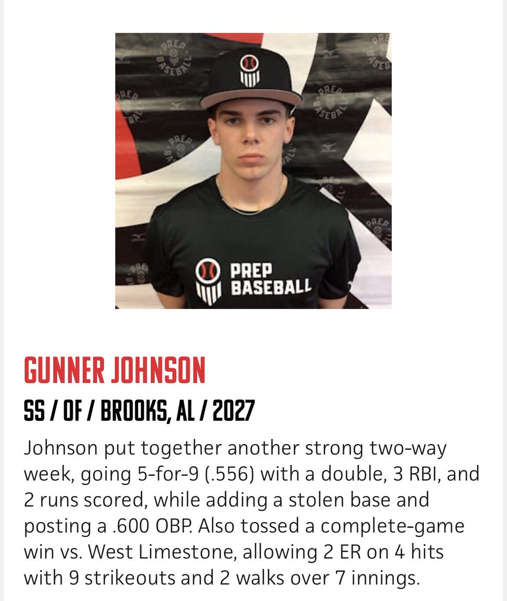 Gunner Johnson tweet media
