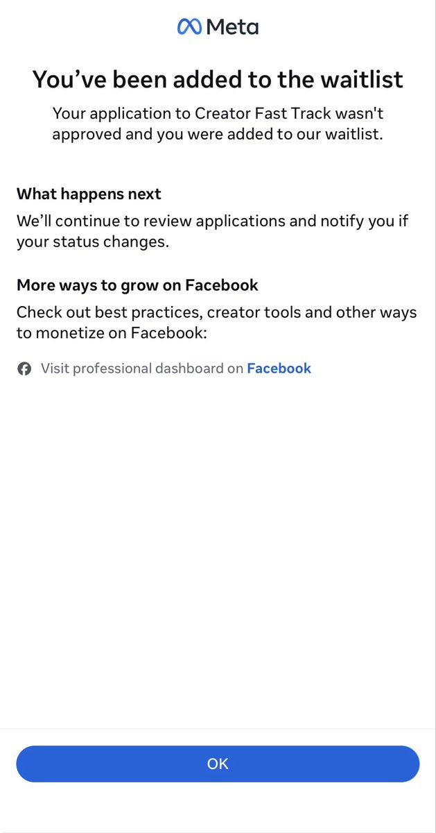 thecastinsta's tweet photo. This for people who applied to Facebook Fast track, have you been on the waitlist for more than a week? If so does anyone know how long this process takes, it’s a lot better then some of the people I’ve been seeing, who’ve been getting denied instantly, not sure how long it takes https://t.co/y5ZDVKfTwM