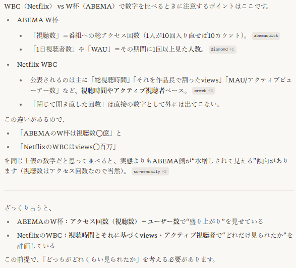 nesumisu4's tweet photo. @mylove0033 @mn_enta_tv あー、理解しました！abemaのカウント方法と勘違いしていたんですね、W杯のとき話題になりましたもんね。プラットフォームが違えばカウント方法も違うんですよ。ややこしいですよね笑 https://t.co/Gg29oGLW4b