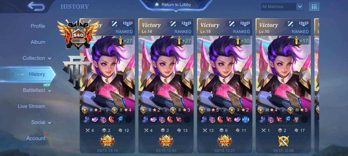 TIKOYMLPLTSRVC's tweet photo. Season 40 ✦ #35thClient 🇵🇭

Epic II → Mythic 🎖️

Kimmy spam • fast process 🕹️

17 win streak 💥

Tikoy’s ML Pilot Service PH

📩 DM to book

#mlbb #pilotservice #mobilelegends #fyp #rankpush https://t.co/ZNn2t03hhV