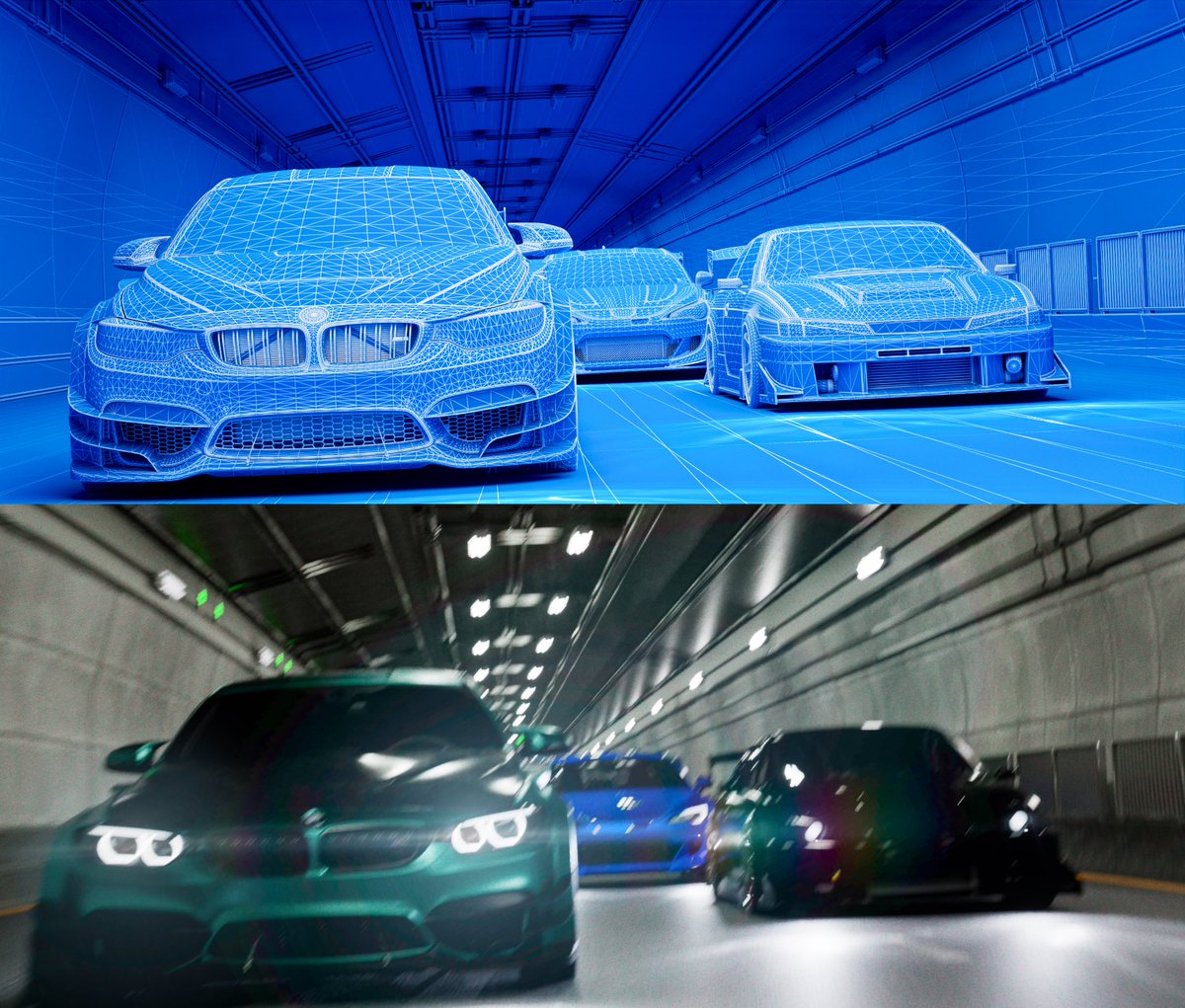 Blueprint vs Final Render

More stills from an upcoming project. 

#b3d #Blender