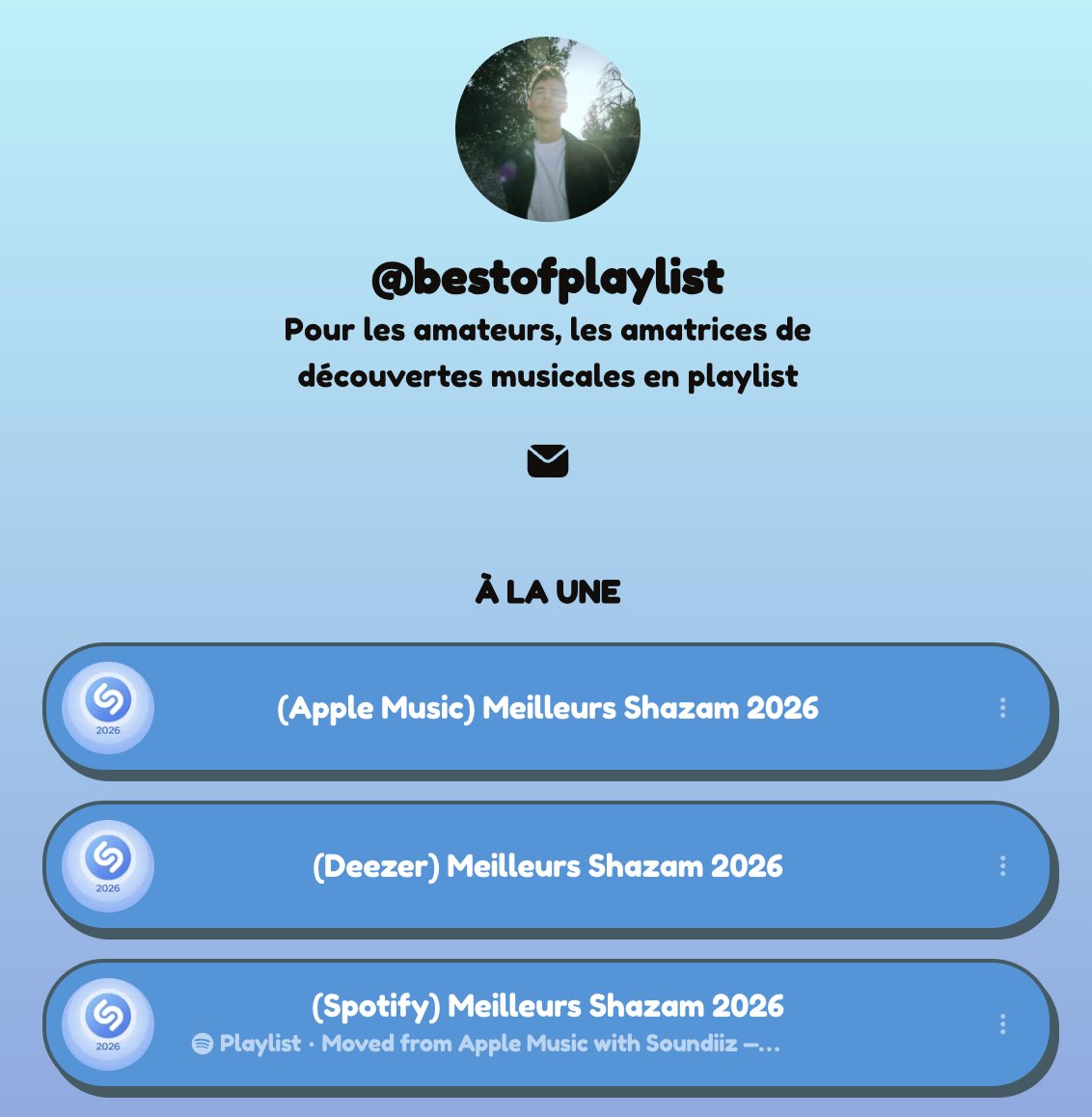 AxelLegrout's tweet photo. Première playlist de l’année « Meilleurs Shazam 2026 » à retrouver ici https://t.co/HbxaCxtUJh https://t.co/WlYsDsYUZF