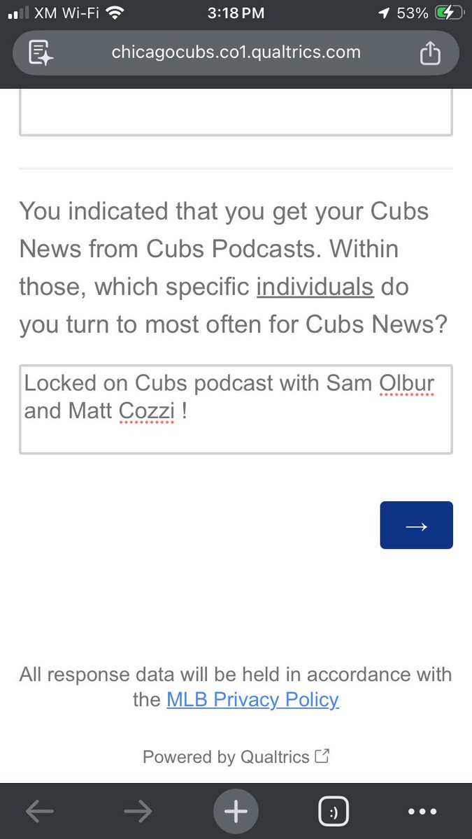 Richard13688773's tweet photo. @matt_cozzi Cubs STH survey I did😏 https://t.co/5nbI42td5h