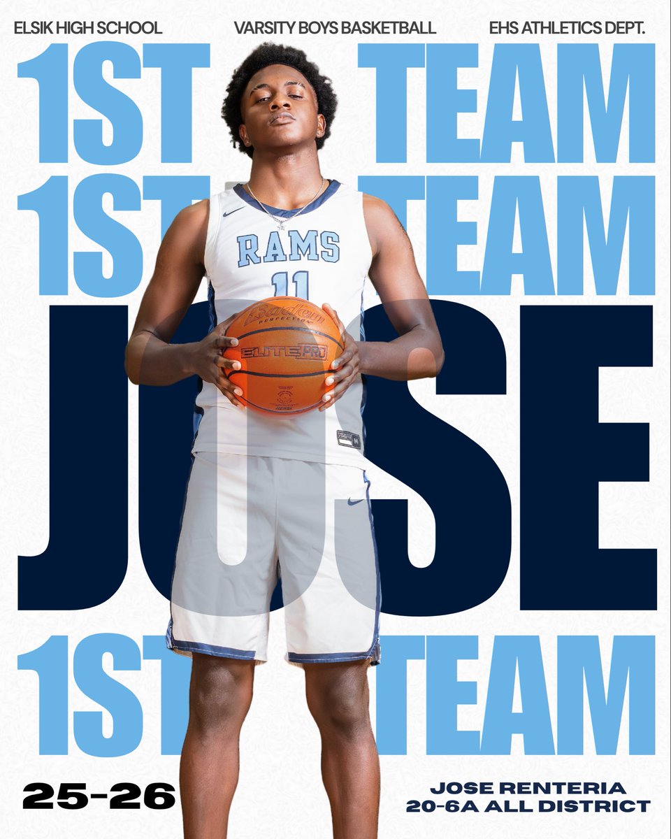 ElsikRamsHoops's tweet photo. Jose Renteria β 1st Team All-District ππ₯
A defensive force and relentless on the glass. Set the tone with toughness and effort every night. Well deserved. #MightyRams #AllDistrict
@ElsikHighSchool https://t.co/rw4FIPGXbt