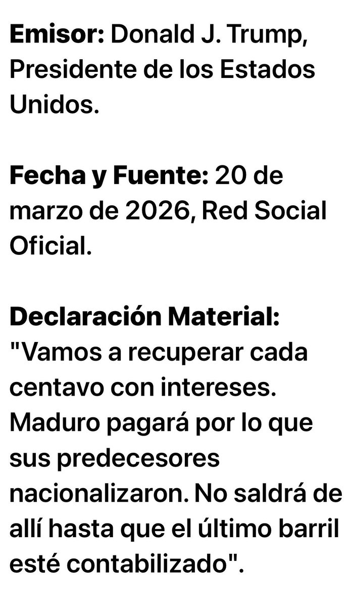 BlancoGustavo10's tweet photo. Pruebas de la verdadera intención del Maldito presidente Pedófilo, Criminal y Ladrón de EEUU ⁦@realDonaldTrump⁩ con respecto a Venezuela 👇🏽 https://t.co/PnegavASxd