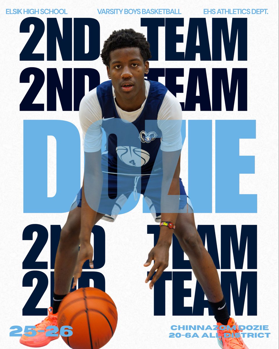 ElsikRamsHoops's tweet photo. Chinnazom Dozie β 2nd Team All-District ππ₯
High energy freshman who brought effort every possession. Plays hard, competes, and keeps getting better. Bright future ahead. #MightyRams #AllDistrict @ElsikHighSchool https://t.co/4kE8R3jLKv