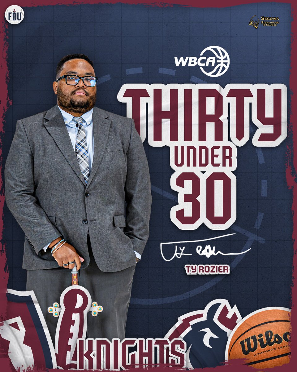 FDUKnightsWBB's tweet image. congratulations to our guy @CoachTyRozier for being named to the WBCA Thirty Under 30 List!! 🎉

#uKNIGHTED | #NECWBB