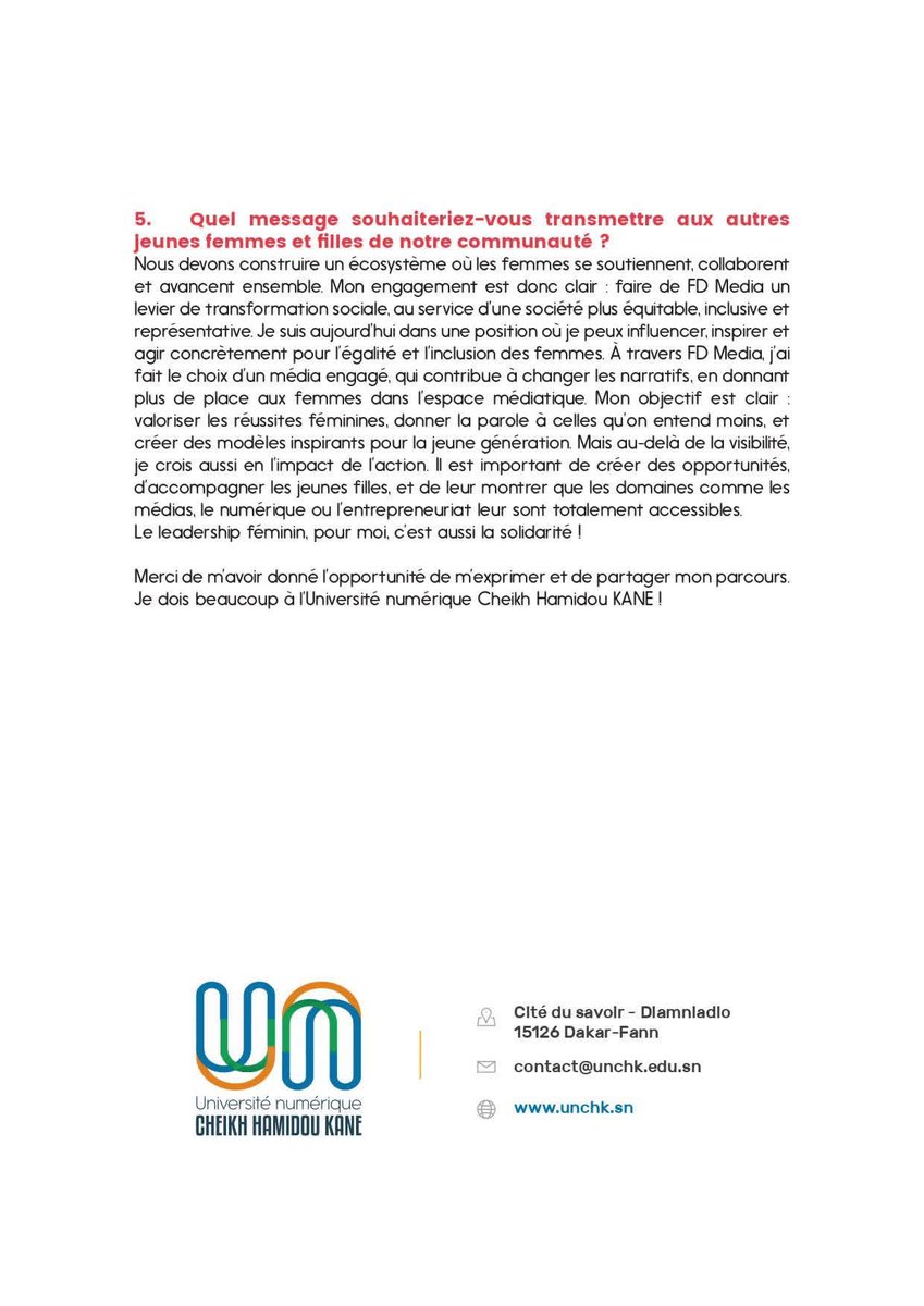 Université numérique Cheikh Hamidou KANE (UN-CHK) tweet media