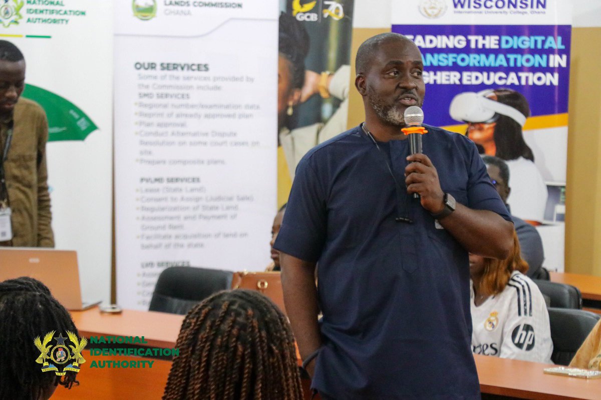 officialNIAGH's tweet photo. NIA launches its tertiary sensitisation drive at Wisconsin International University College, engaging students on the Ghana Cardโits benefits, uses, registration, and updates. More campuses to follow nationwide.
#GhanaCard #NIA #CampusConnect #IdentityForAll https://t.co/xCtLkBxpQR