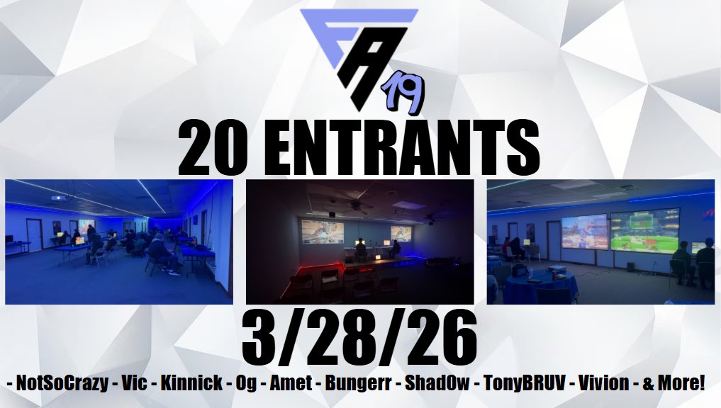 FrmAdvantage's tweet photo. Sterling Finally has another 20 person bracket!

Come Check us out THIS Saturday!

$5 entry and then you can enter any event!

Ultimate singles, Melee Singles, Squad Strike, &amp; Ultimate doubles! 

More info on: https://t.co/siCDQSvhTj https://t.co/iaRveHaVVs