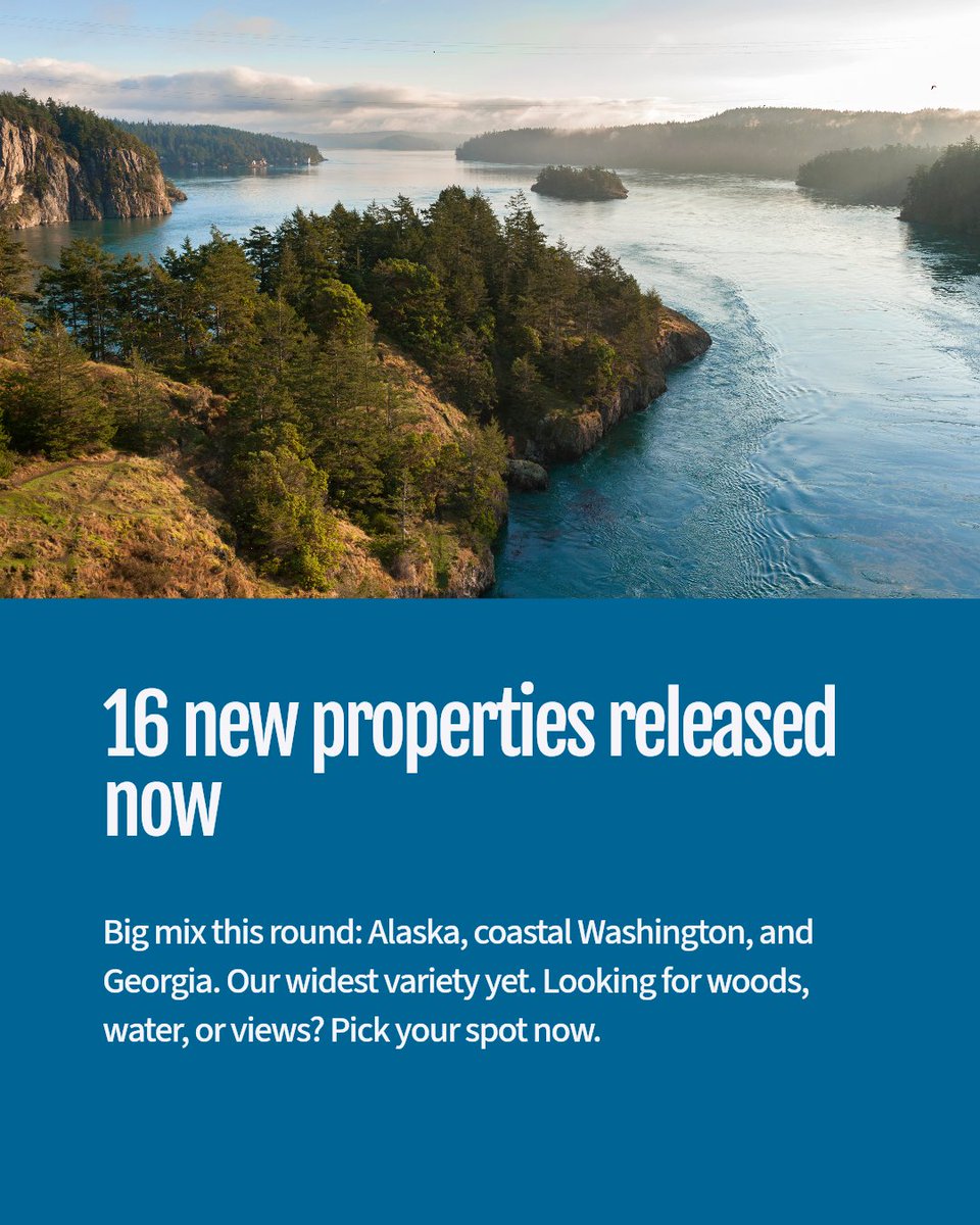 LandCentral's tweet photo. From the rugged beauty of Alaska to the gorgeous coastlines of Washington, and down to the sunny vibes of Georgia, this is the widest variety we've ever had. 

https://t.co/QIcwpdBY2g

#newproperties #justreleased #ownerfinancing #landforsale #alaska #washington #coastalproperty https://t.co/1S0yIim0CD