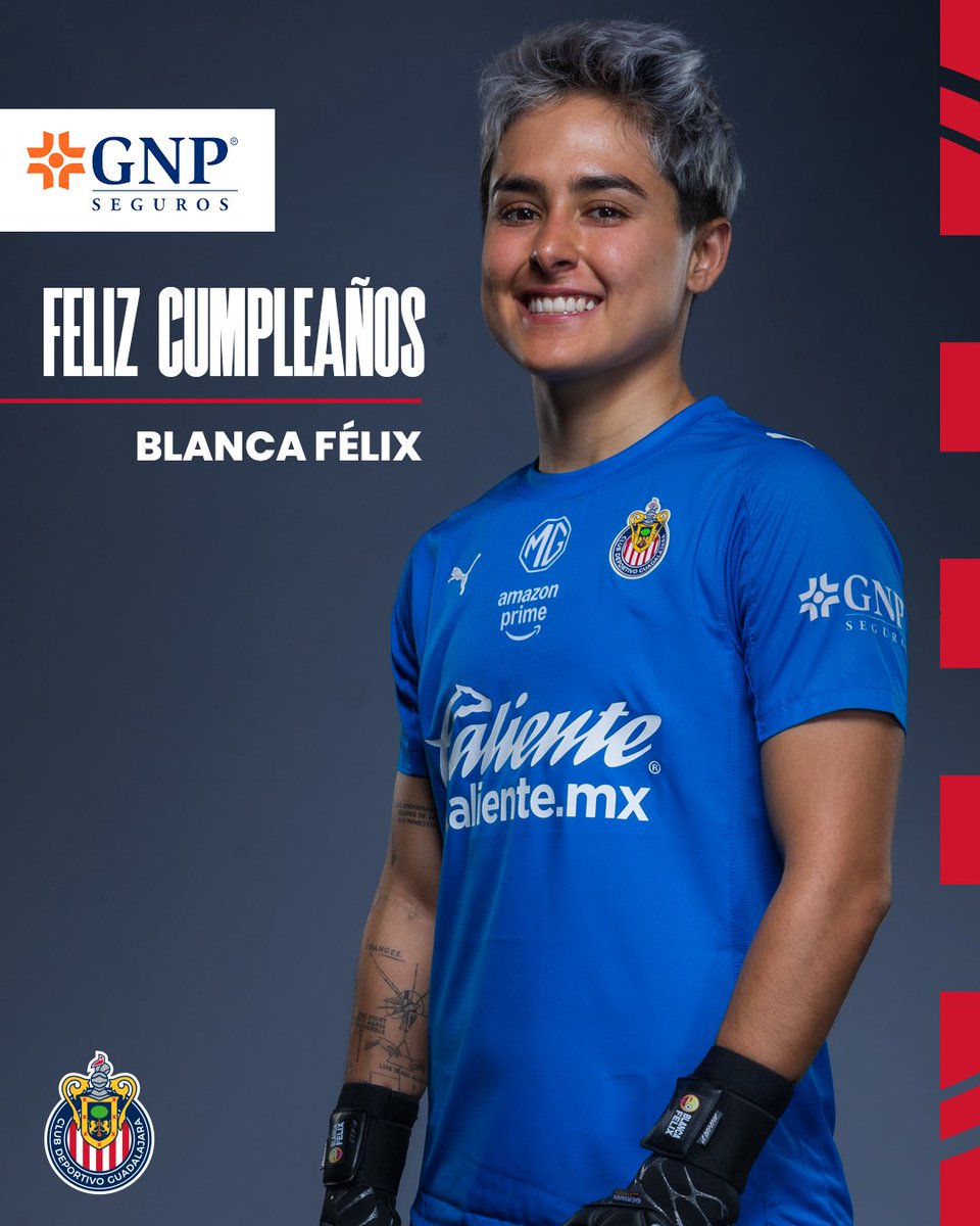 ChivasFemenil's tweet photo. 🎂🇦🇹 ¡Feliz cumpleaños, capitana @blancafelixc! 🧤

Que sea otro año defendiendo este escudo con orgullo. ¡Disfruta mucho tu día! 🐐

@GNPSeguros #VivirEsIncreíble https://t.co/vIwbtKWI1P
