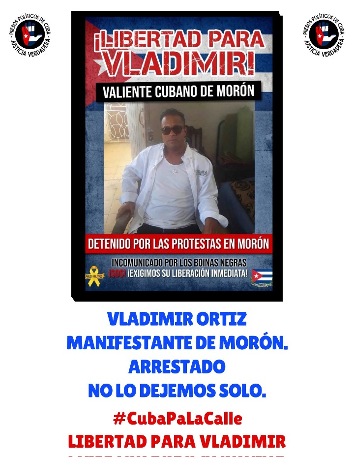 #Twittazo por los #PresosDeCastro.
🇨🇺 Libertad para Vladimir Ortiz, 
manifestante de las protestas en #Morón. No lo dejemos solo.