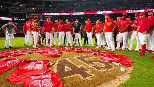 natedarling's tweet photo. @45PedroMartinez the Angels combined no-hitter in the first home game after Tyler Skaggs death, when everyone put their jerseys on the mound after the game.  Bigger than the game... https://t.co/silBiMGXhG