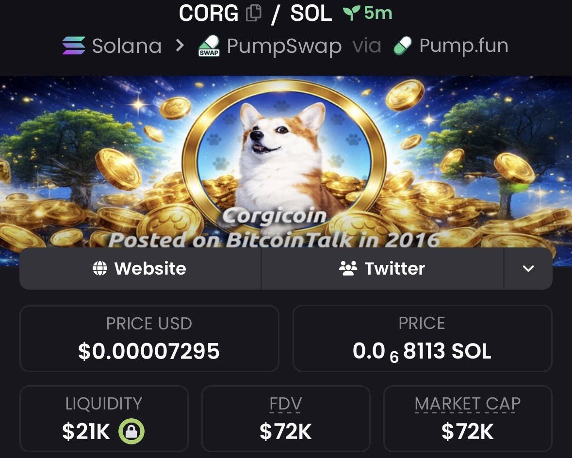 JMEMESIAH's tweet photo. I dropped $CORG at $72k Mcap via my private TG.
Early spotters are eating big.
#Solana #CORG #MEMECOIN #CRYPTO https://t.co/Ju6CYiLoRQ