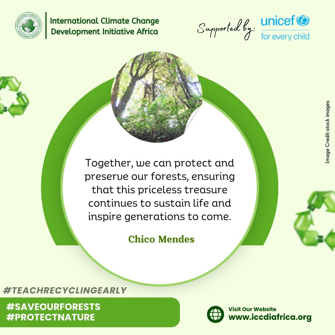 ClimateWed's tweet image. Together, we can protect and preserve our forests, ensuring that this priceless treasure continues to sustain life and inspire generations to come.— Chico Mendes

#SaveOurForests #ProtectNature