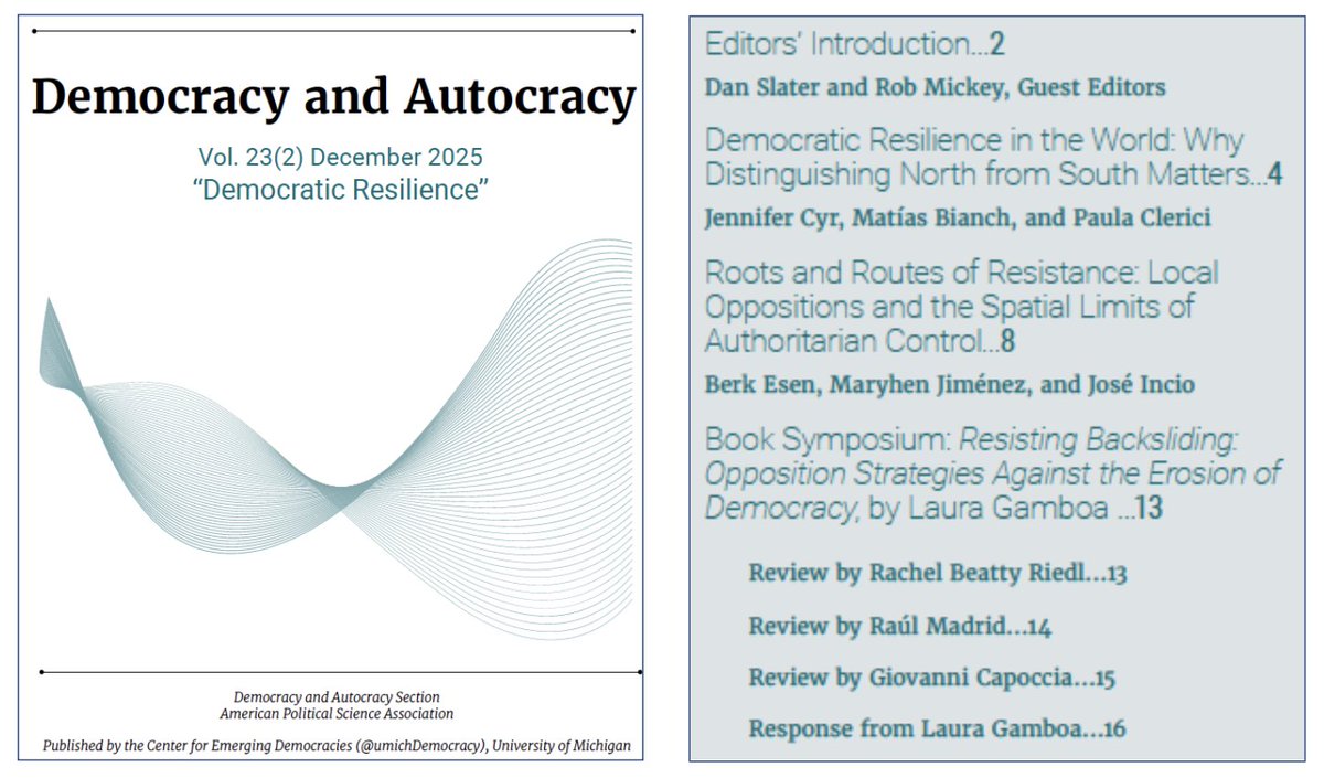 jaimarbustos's tweet photo. Democracia y Autocracia

Ya está disponible el nuevo número de Democracia y Autocracia. Gracias a Rob Mickey y a 
@SlaterPolitics
 por el excelente trabajo de edición de esta publicación.

Descarga: https://t.co/uAEnCoN6Nf https://t.co/lZMWW3X5xD