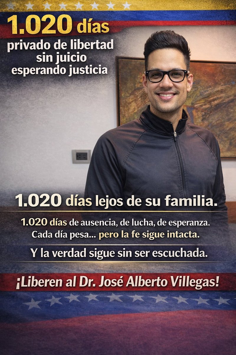 JoseAVJLibertad's tweet photo. #LibertadParaVillegas #libertadparalospresospoliticos #VenezuelaCampeón #WBCFinal
@LuisCarlos
@adeferr
@ForoPenal
@VirguezFranklin
@CarlosJRojas13
@cmrondon
@miguelhotero
@RLOZINSKI
@MelanioBar
@DLaraf https://t.co/Kf3Ndhg5fU