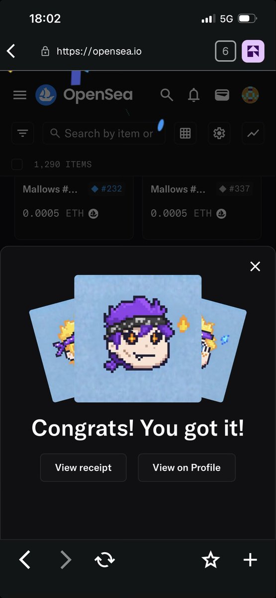 <a href="/mallowspfp/">THE MALLOWS</a> minted 2 and swept 5 because i love the art