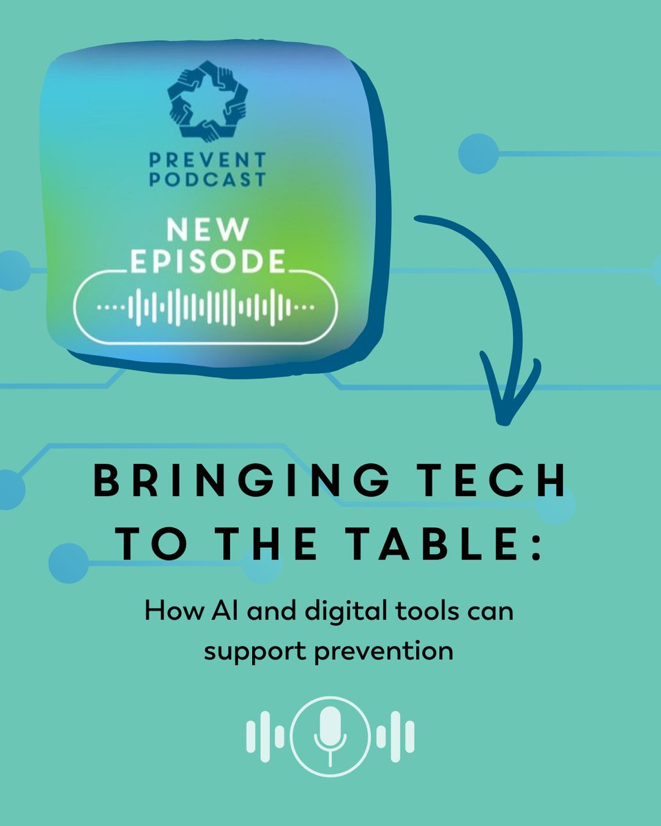 PreventCC112's tweet photo. Check out our latest podcast: "Bringing tech to the table: How AI and digital tools can support prevention" at: https://t.co/rrz9p4HaFr 🎙️ https://t.co/Thl9Yqulng
